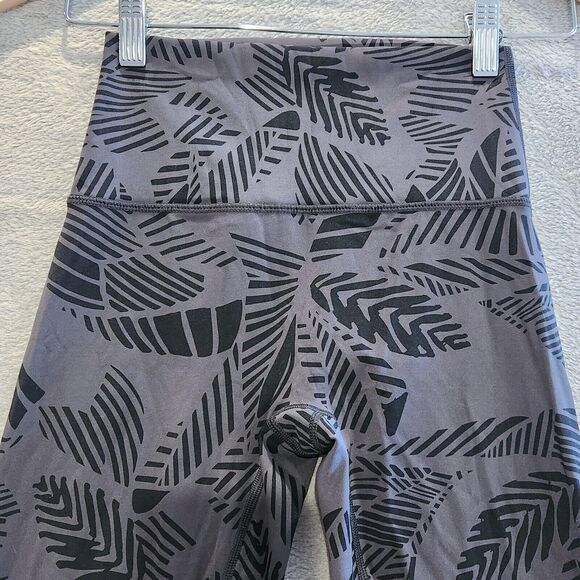 Aerie Womens Dark Gray High Waisted 7/8 Palm Leaves Leggings Size Small Tropical - Picture 2 of 14